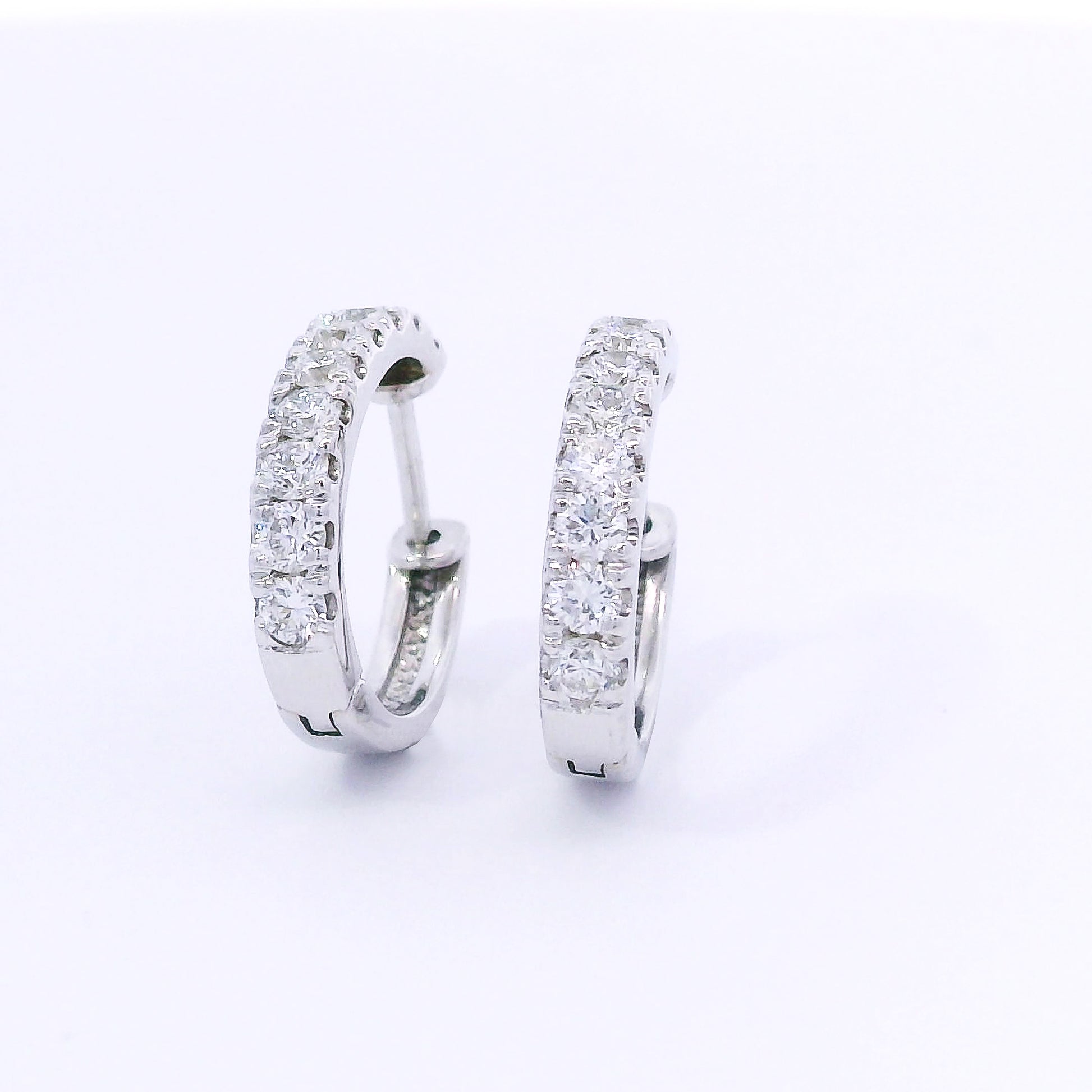 9k White Gold Lab-Grown Diamond Huggies