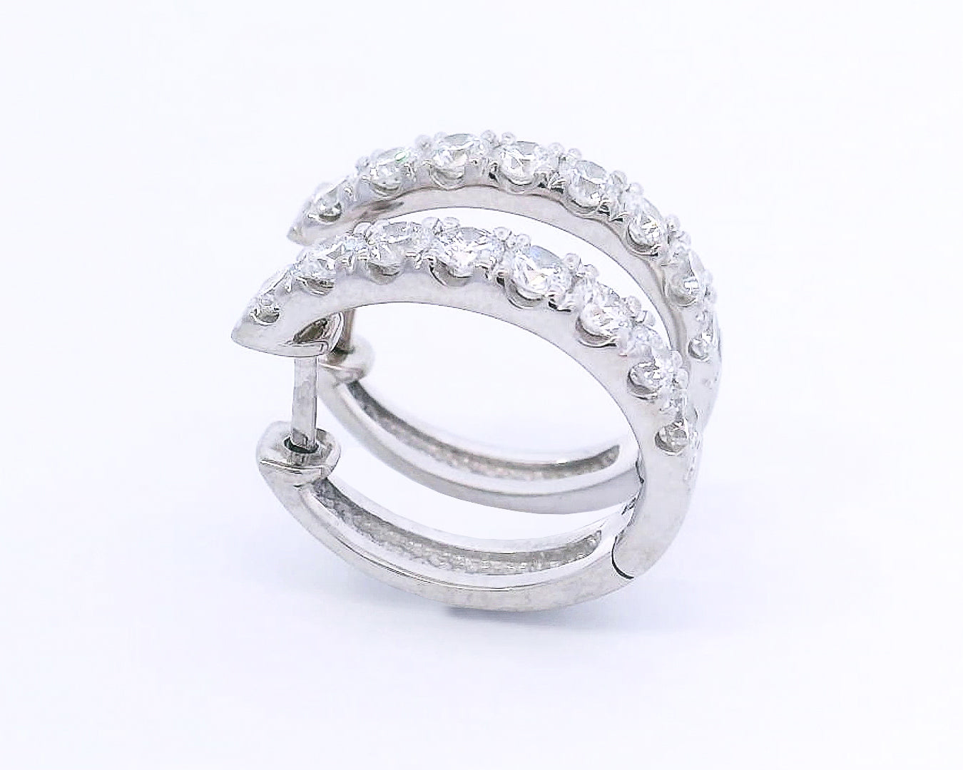 9k White Gold Lab-Grown Diamond Huggies