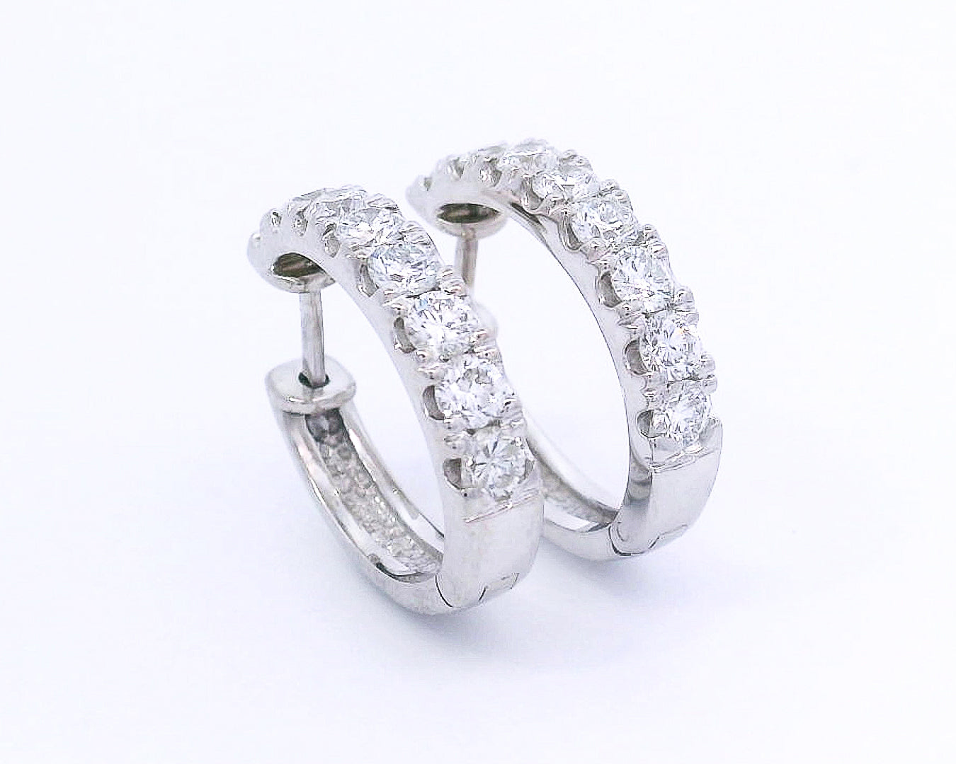 9k White Gold Lab-Grown Diamond Huggies