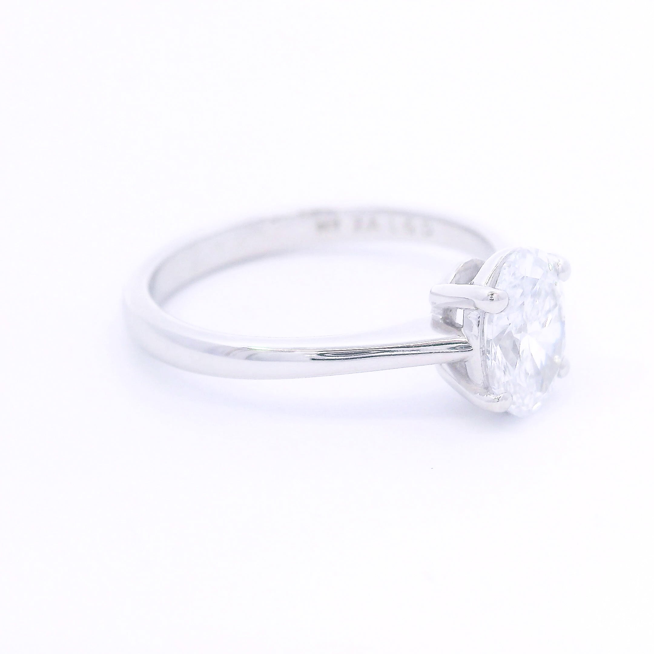 9k White Gold Oval Cut Lab-Grown Diamond Solitaire Ring