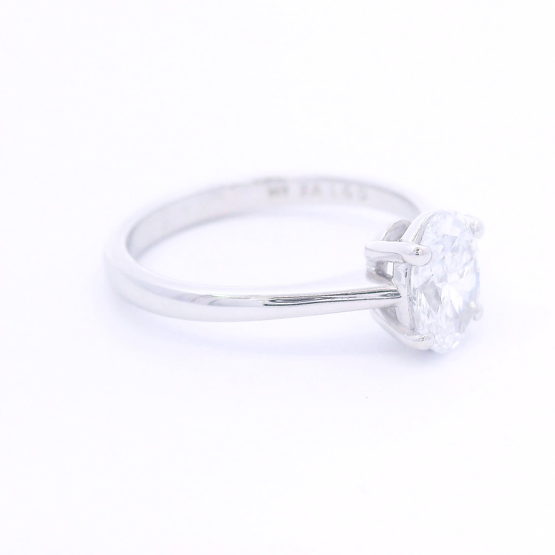 9k White Gold Oval Cut Lab-Grown Diamond Solitaire Ring