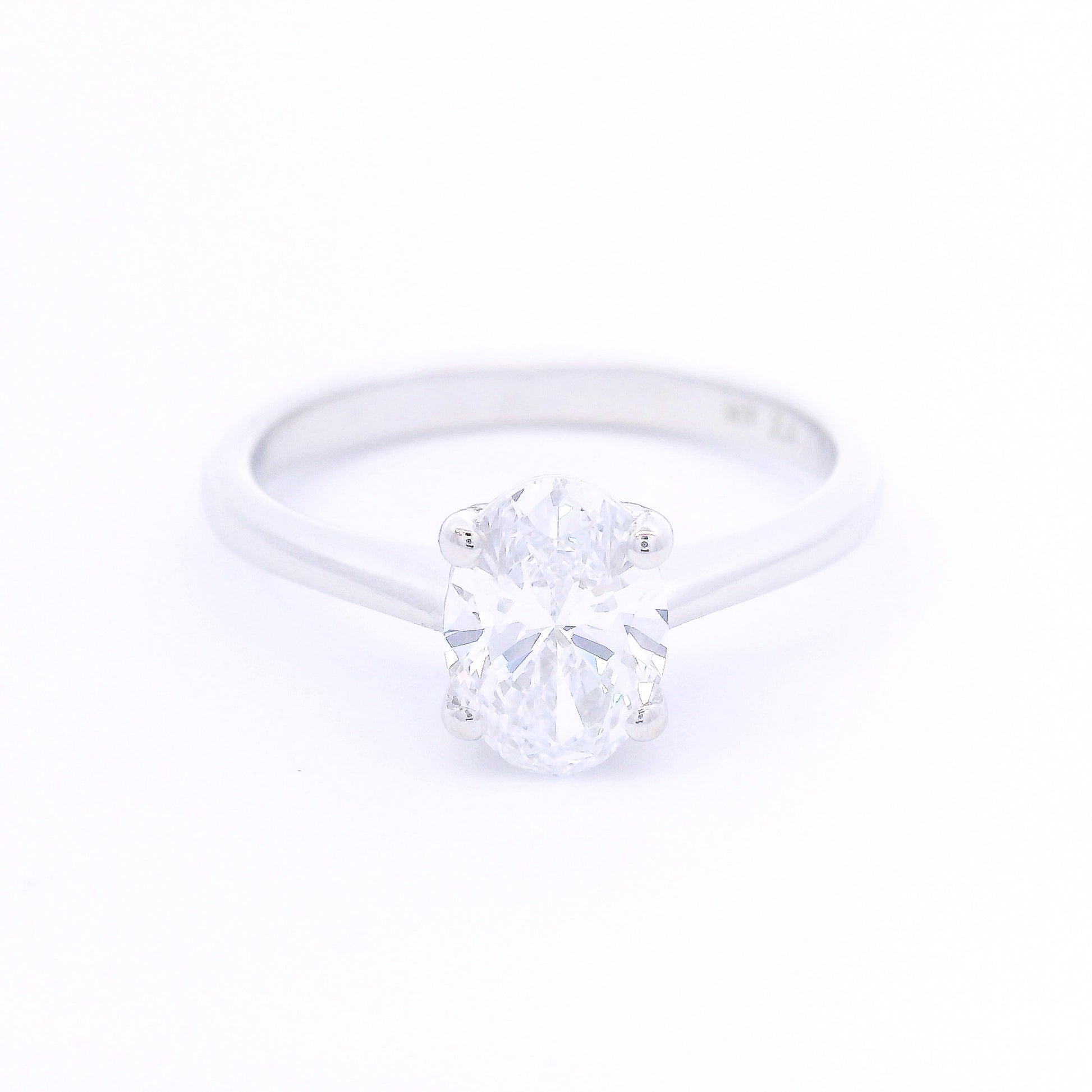 9k White Gold Oval Cut Lab-Grown Diamond Solitaire Ring