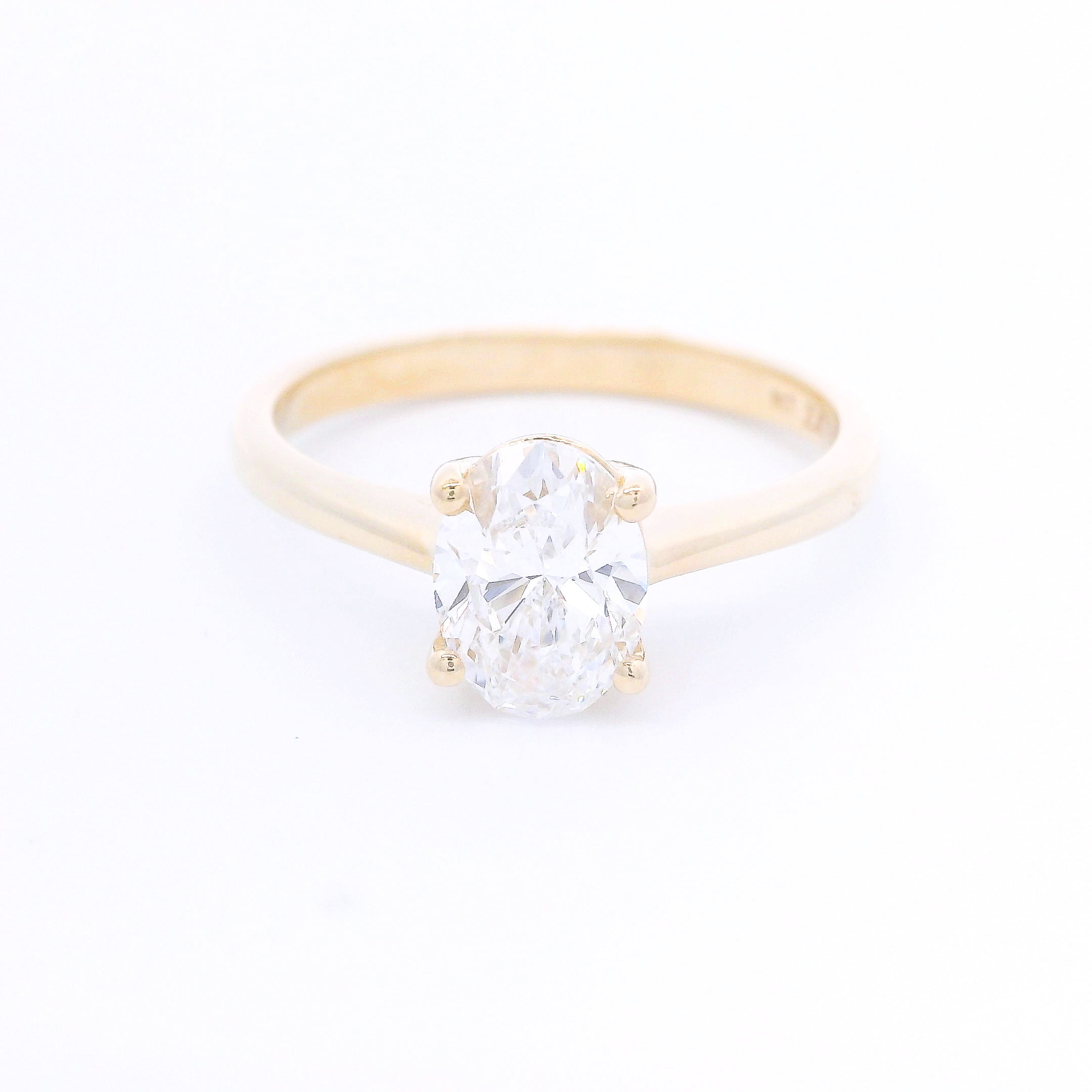 9k Yellow Gold Oval Cut Lab-Grown Diamond Solitaire Ring