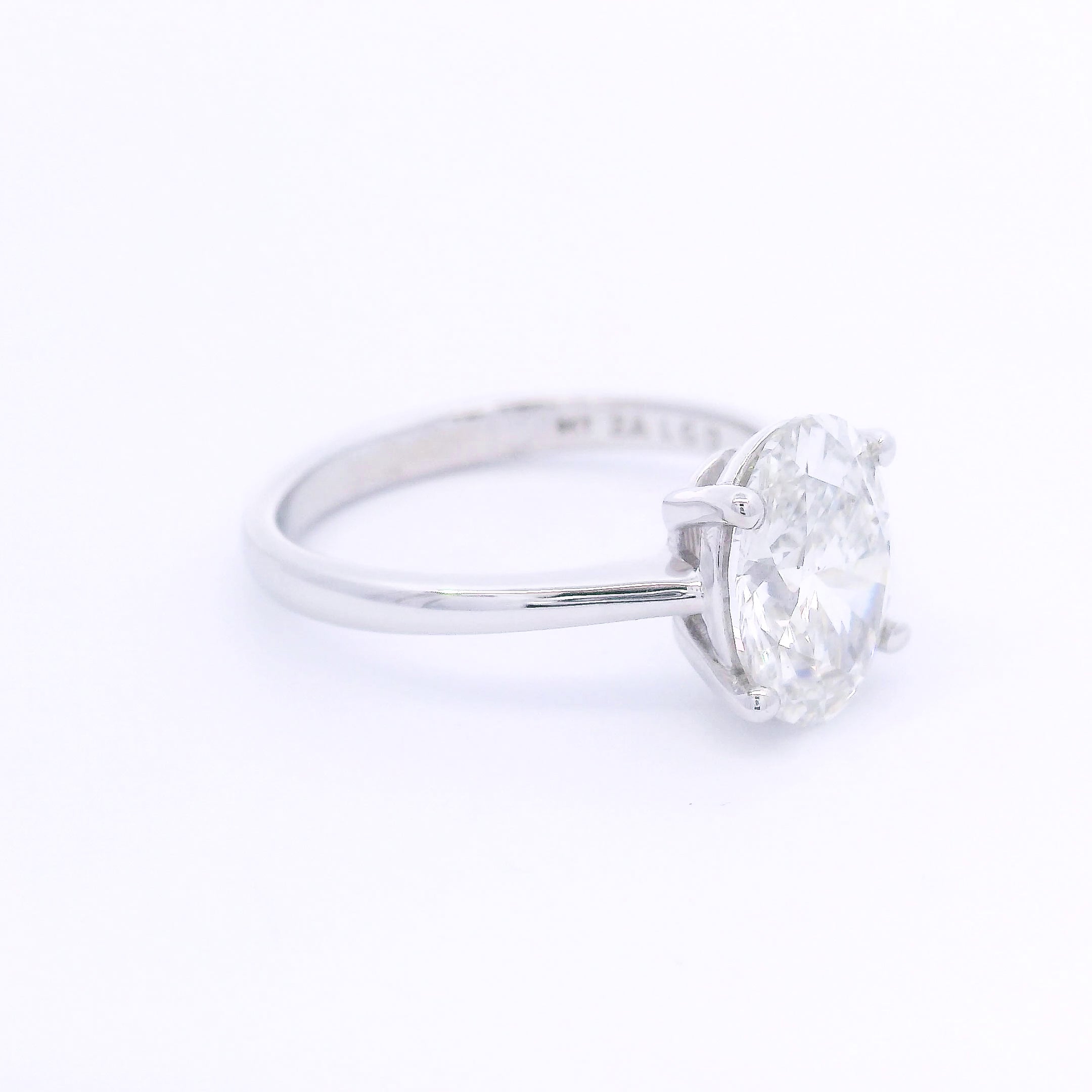 9k White Gold Oval Cut Lab-Grown Diamond Solitaire Ring