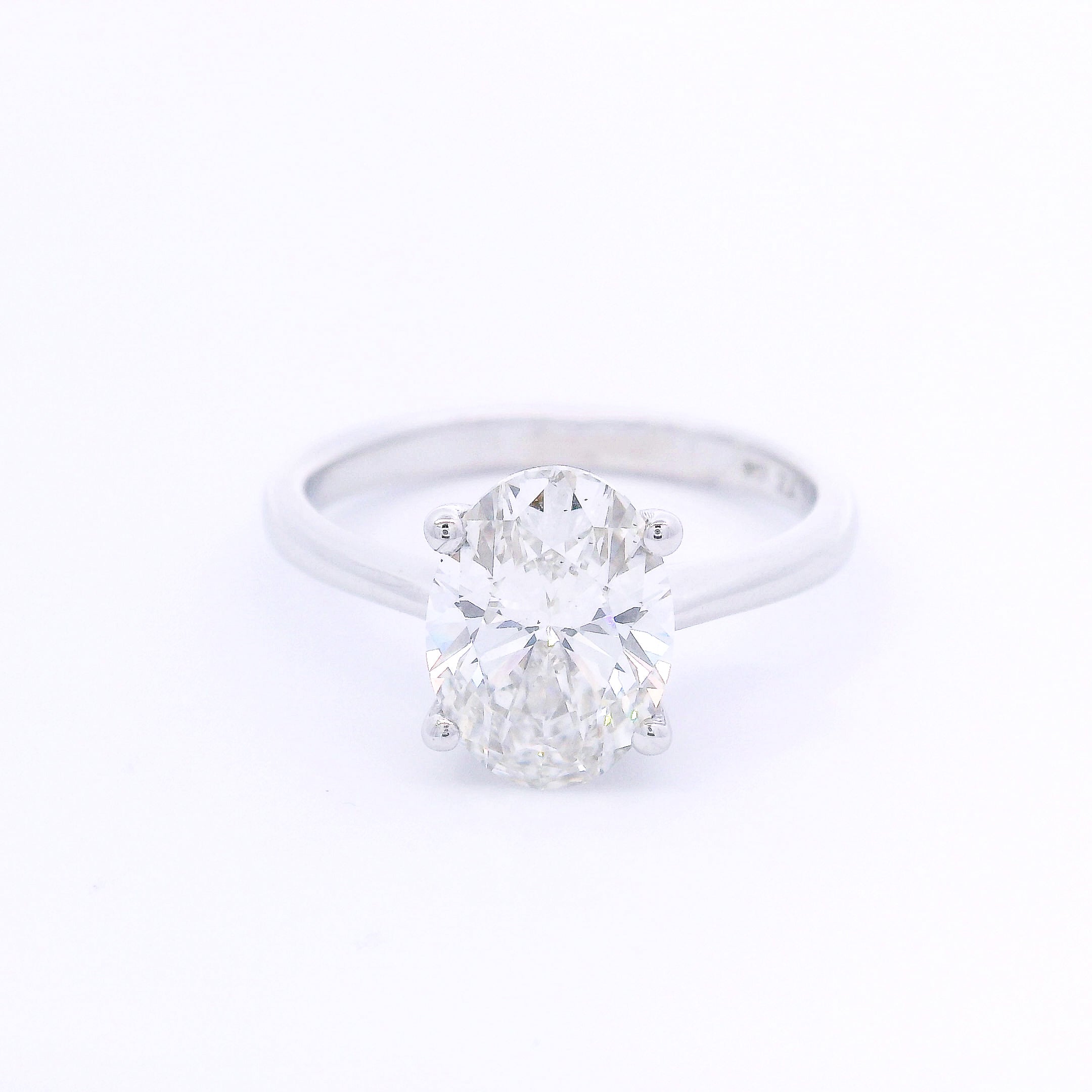 9k White Gold Oval Cut Lab-Grown Diamond Solitaire Ring