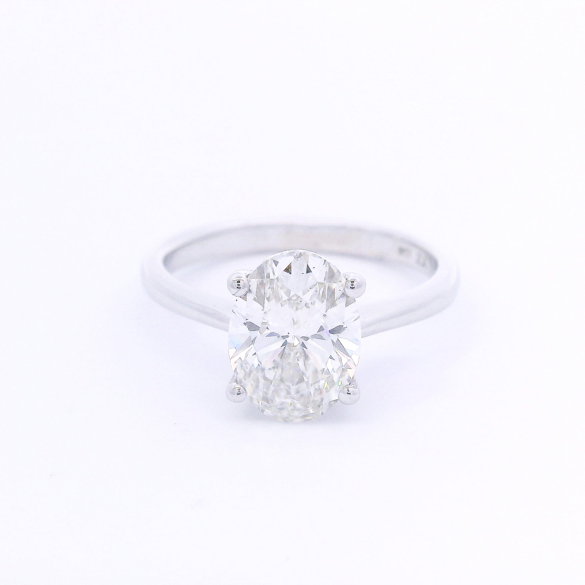 9k White Gold Oval Cut Lab-Grown Diamond Solitaire Ring