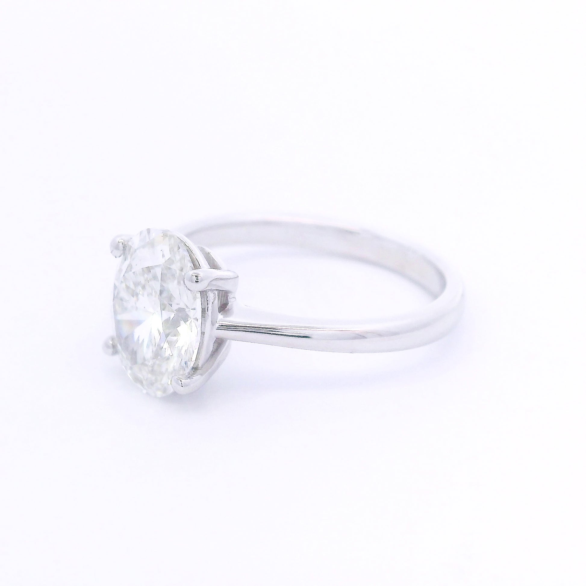 9k White Gold Oval Cut Lab-Grown Diamond Solitaire Ring