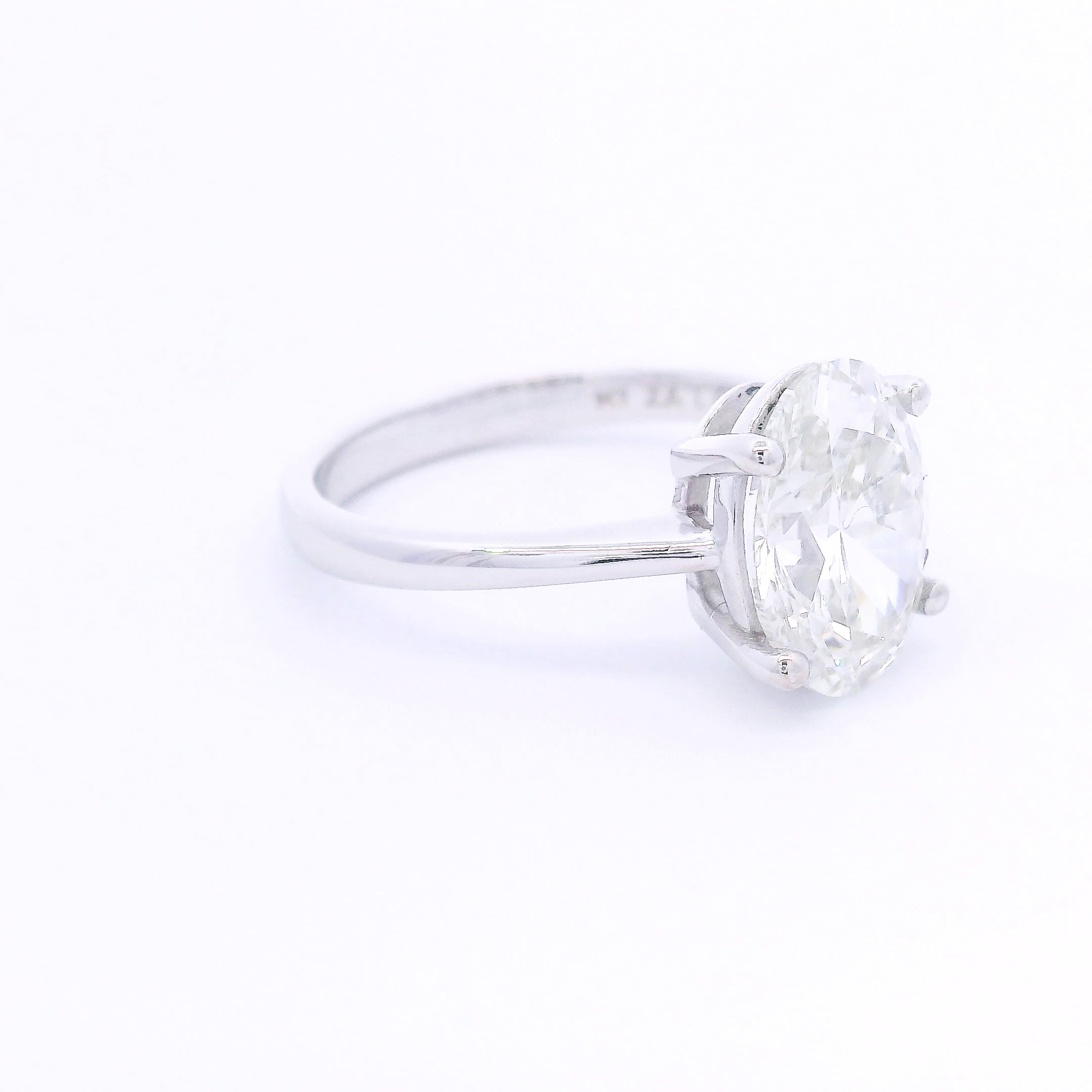 9k White Gold Oval Cut Lab-Grown Diamond Solitaire Ring