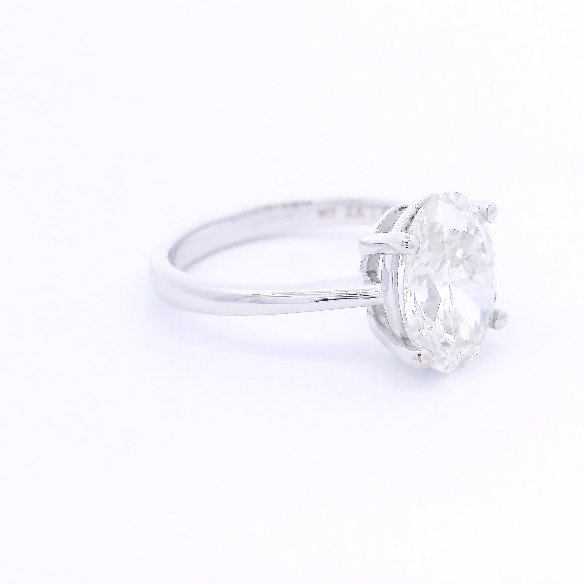 9k White Gold Oval Cut Lab-Grown Diamond Solitaire Ring