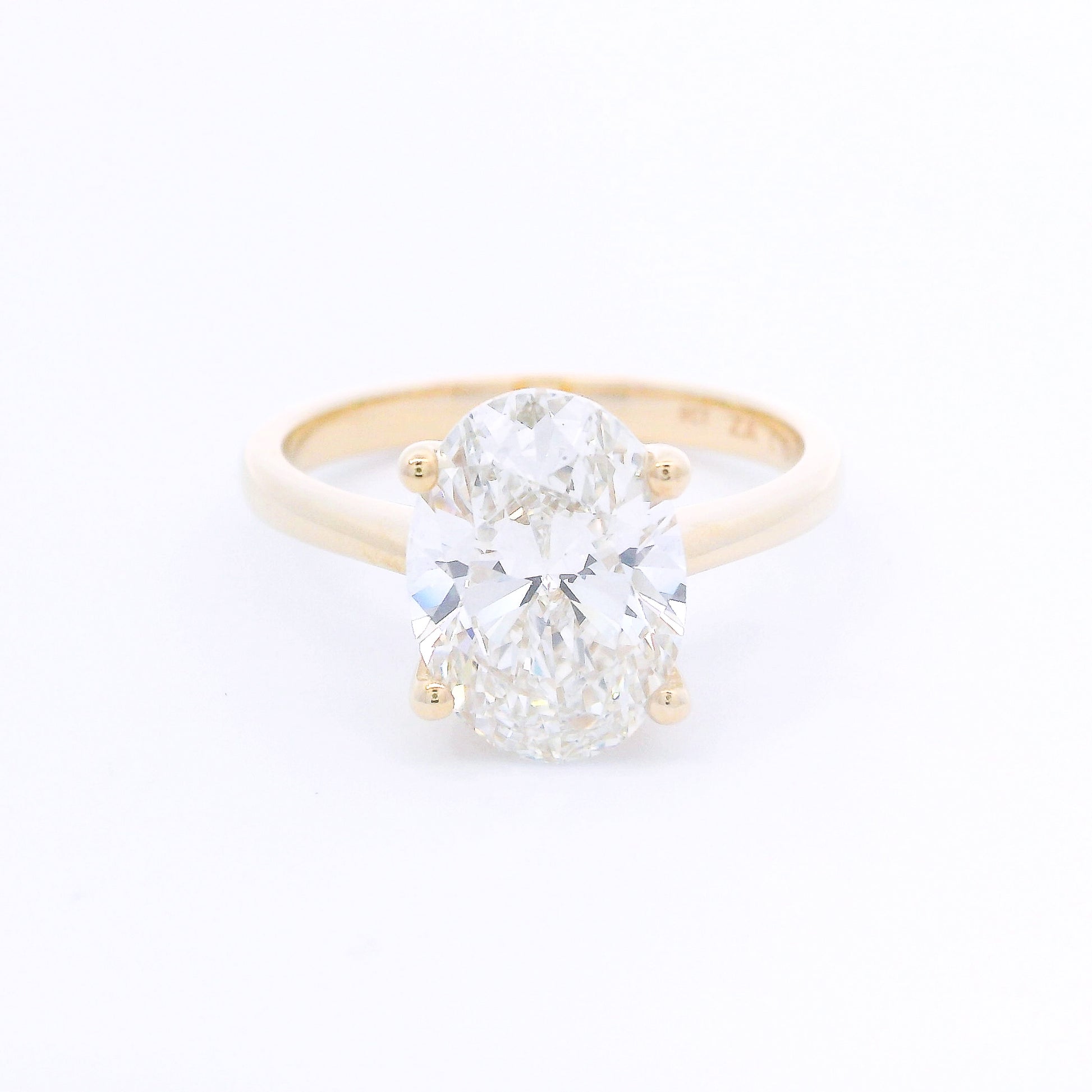 9k Yellow Gold Oval Cut Lab-Grown Diamond Solitaire Ring