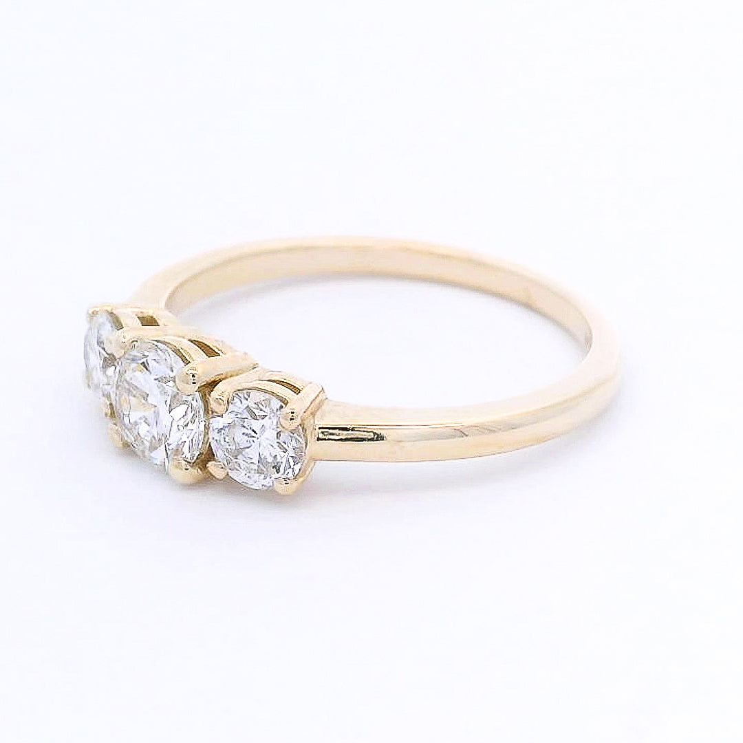 9k Yellow Gold Lab-Grown Diamond Trilogy Ring
